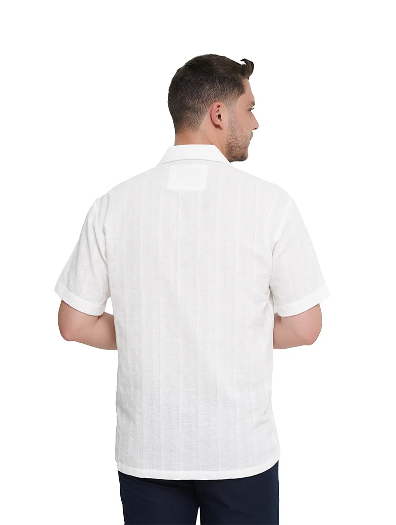 Chemise à manches courtes avec lin